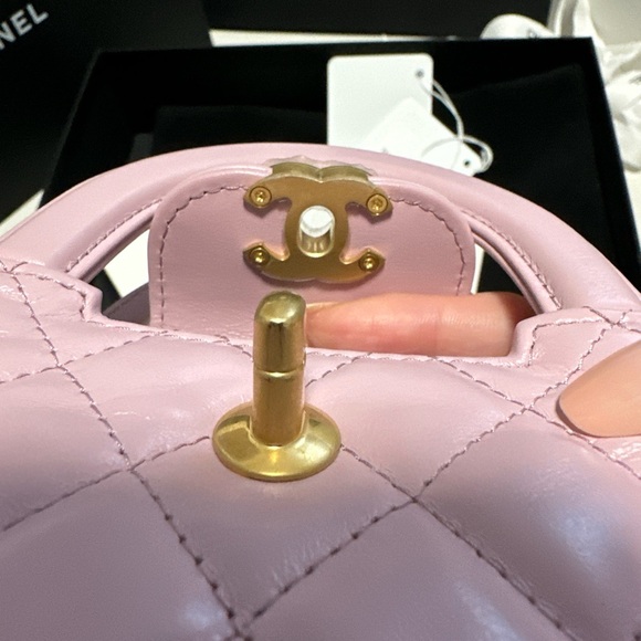 Chanel 24A nano mini Kelly bag pink purple lilac new with box RECEIPT - Picture 12 of 13